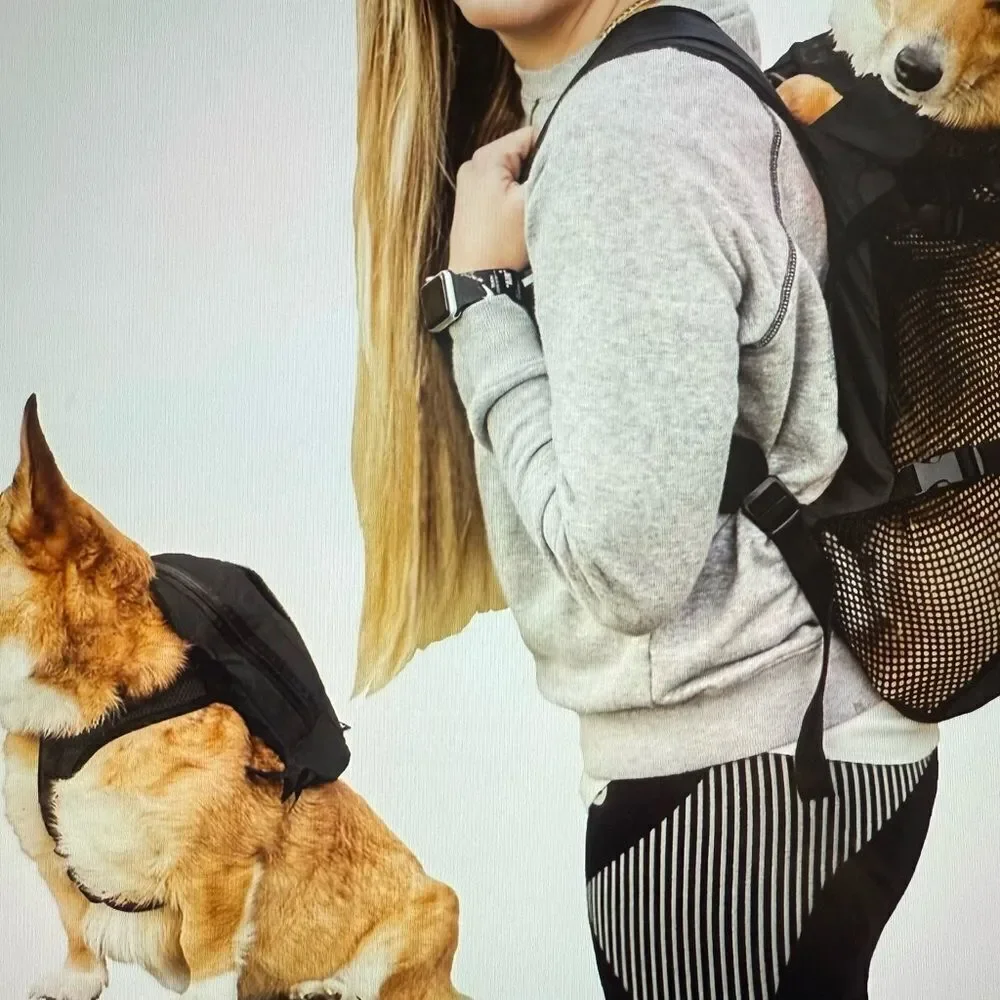 K9 Sport Sack Walk-On Packable Backpack Dog Carrier, Black Large